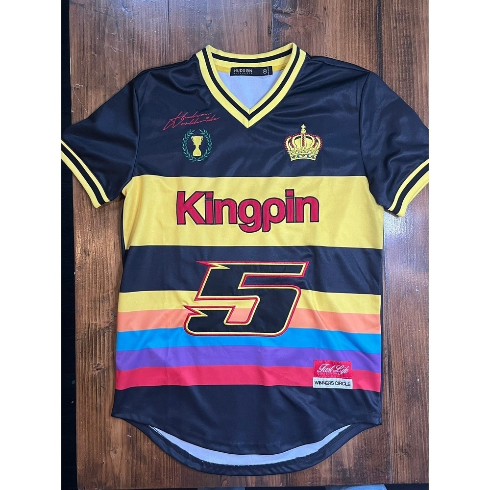 Hudson Outerwear Kingpin 5 Mens Black Yellow‎ Jersey Shirt Size M
